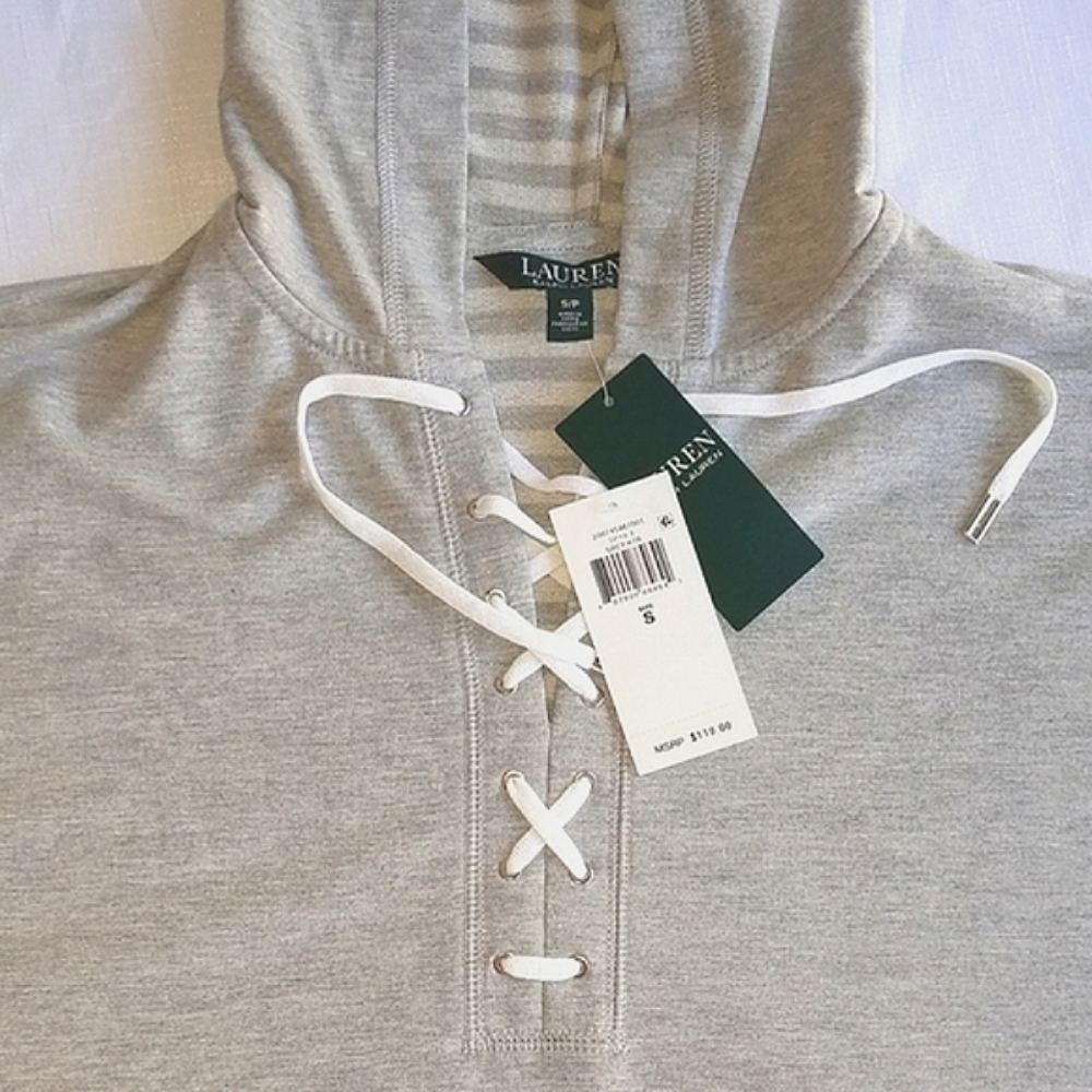 Ralph Lauren French Terry Lace Up Hoodie - Picture 6 of 8